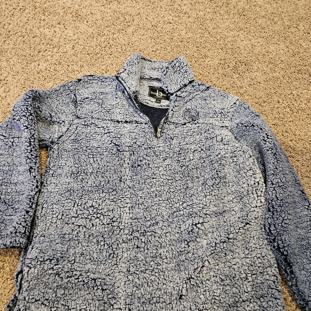 Blue Sherpa Quarter-Zip Sweater